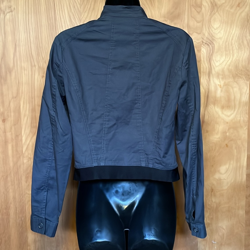 CAbi #3023 Jacket Twighlight Aymmetrical Moto Zip Crop Cotton Small - Picture 3 of 6